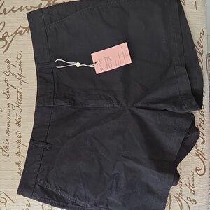 Quince Organic Cotton Chino Shorts Black Size 14 NWT